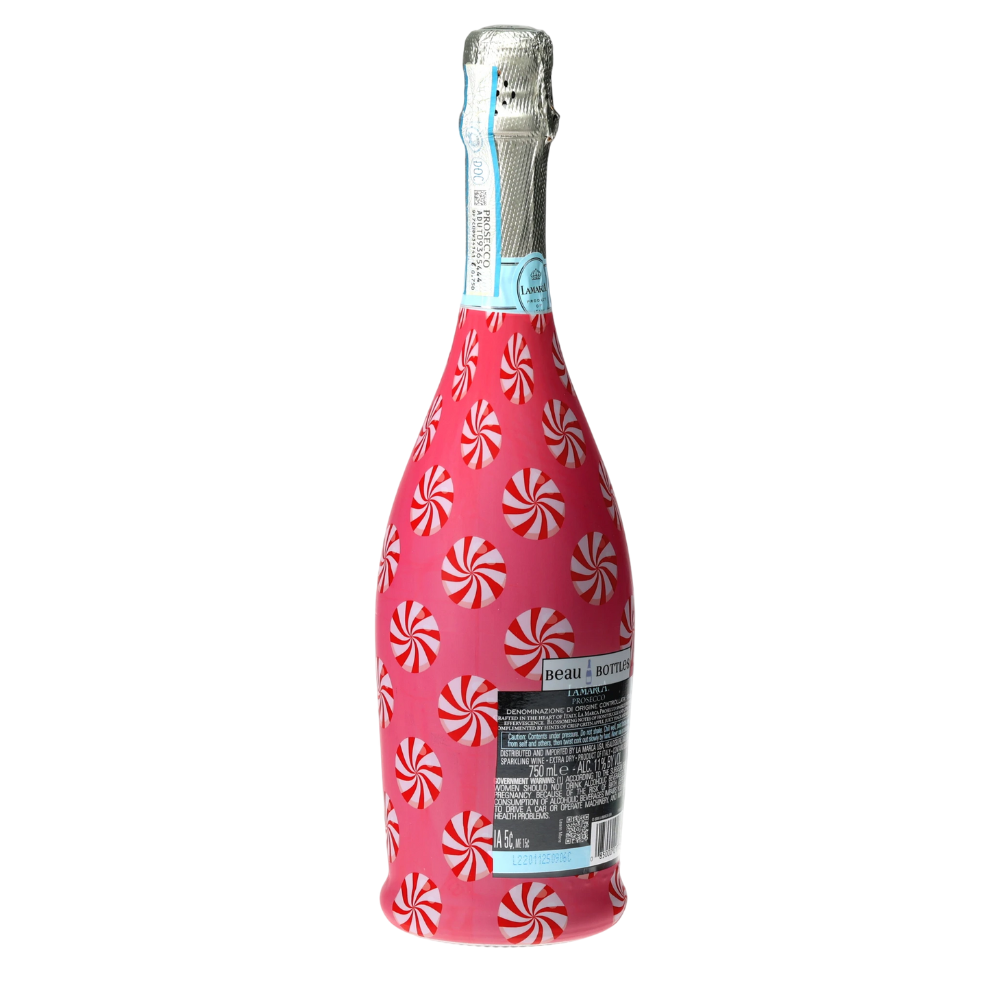 Peppermint Parade Prosecco Bottle Wrap