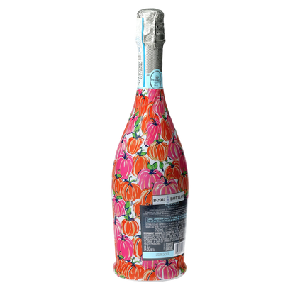 Pink & Orange Pumpkins Prosecco Bottle Wrap