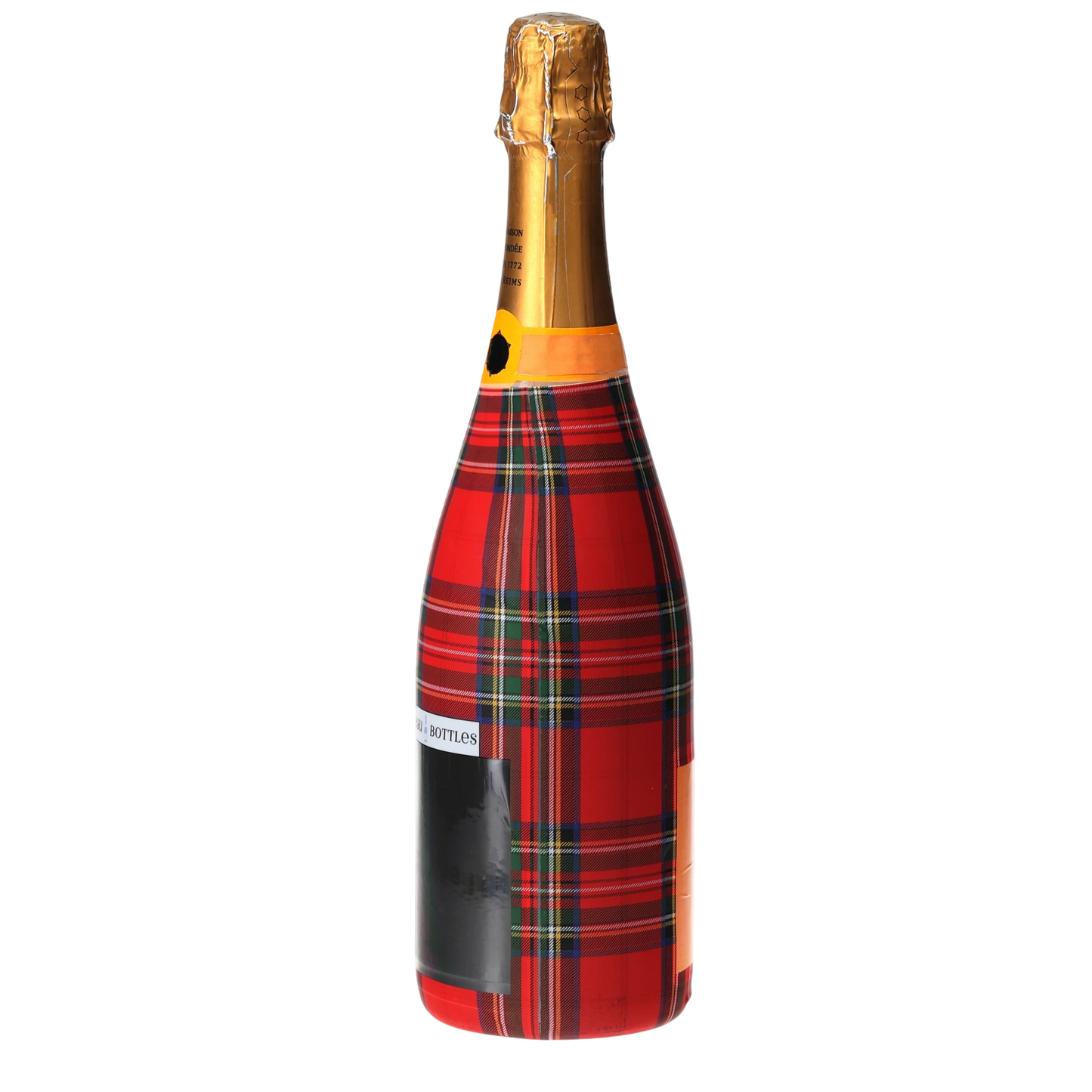 Red & Green Christmas Tartan Champagne Bottle Wrap