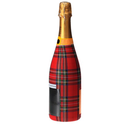 Red & Green Christmas Tartan Champagne Bottle Wrap