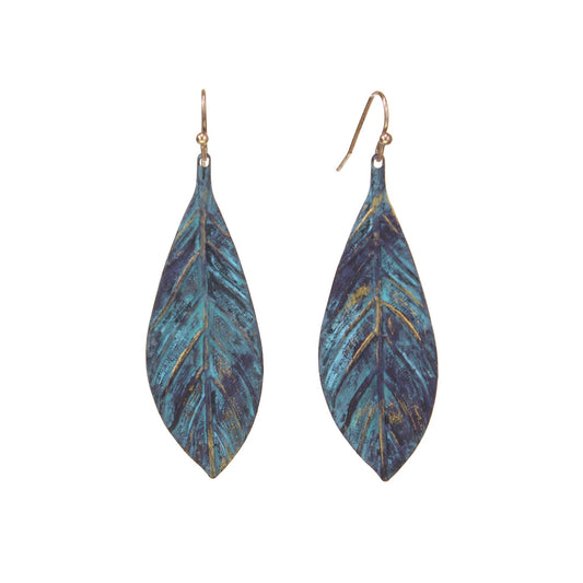 Patina Leaf Earring