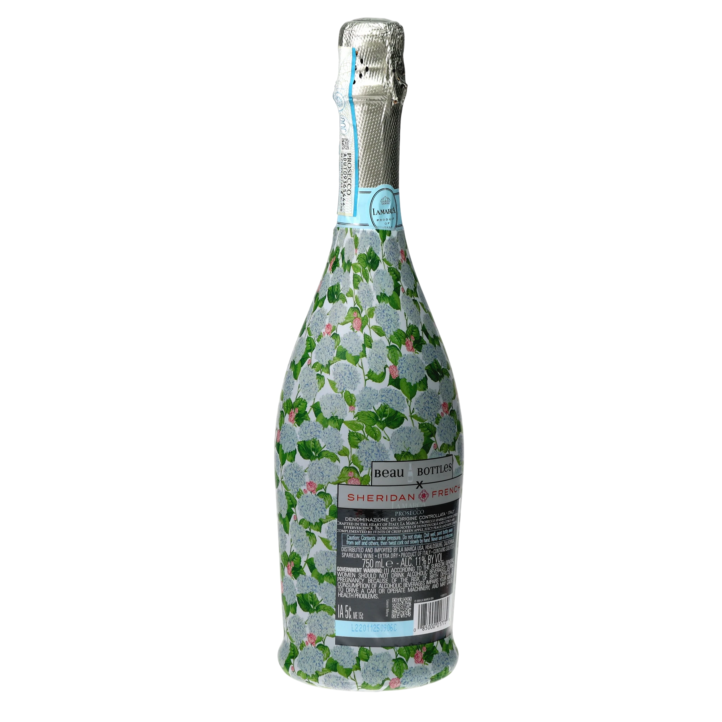 Sheridan French Collection - Classic Hydrangea Prosecco Bottle Wrap