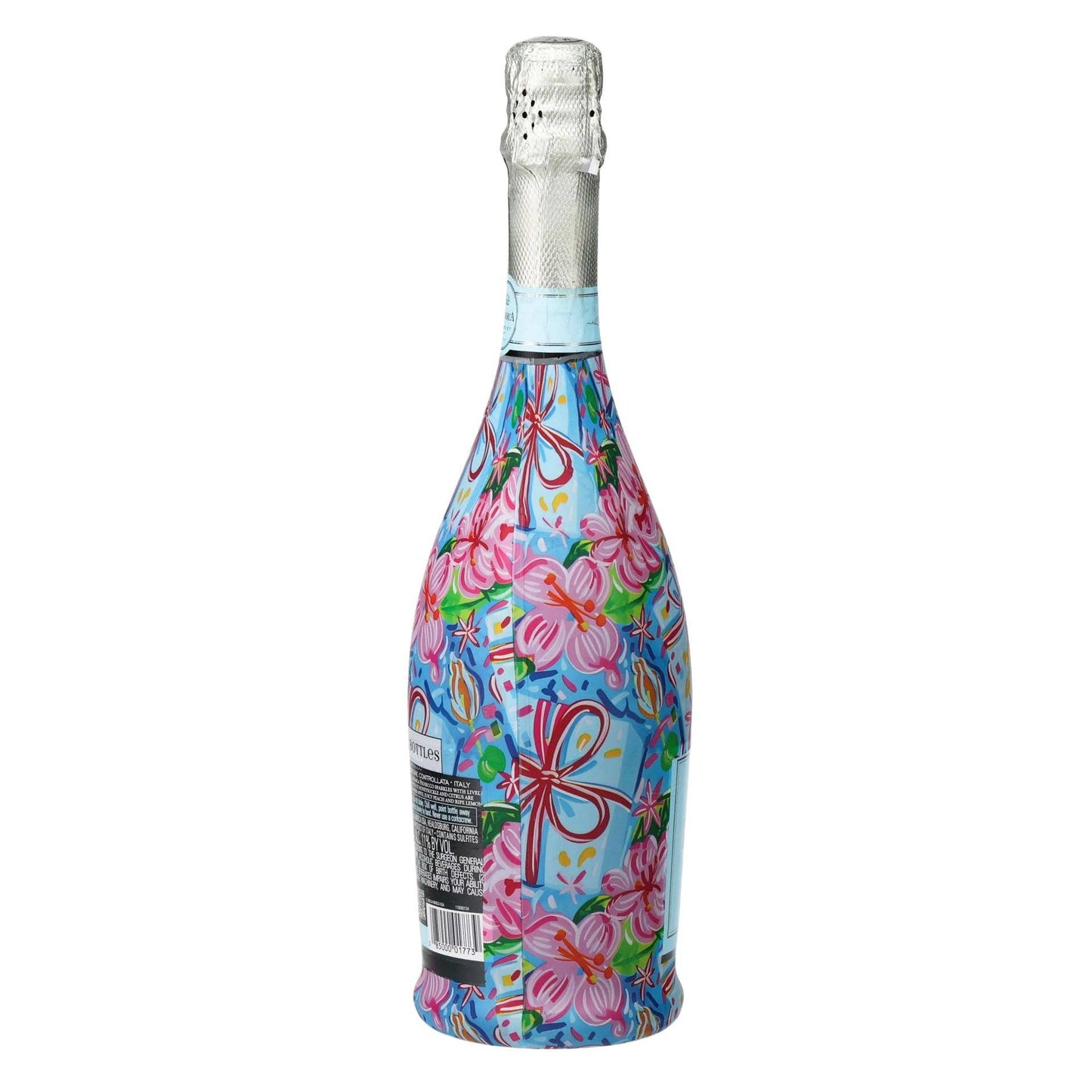 Preppy Happy Birthday Brushed Presents Prosecco Bottle Wrap