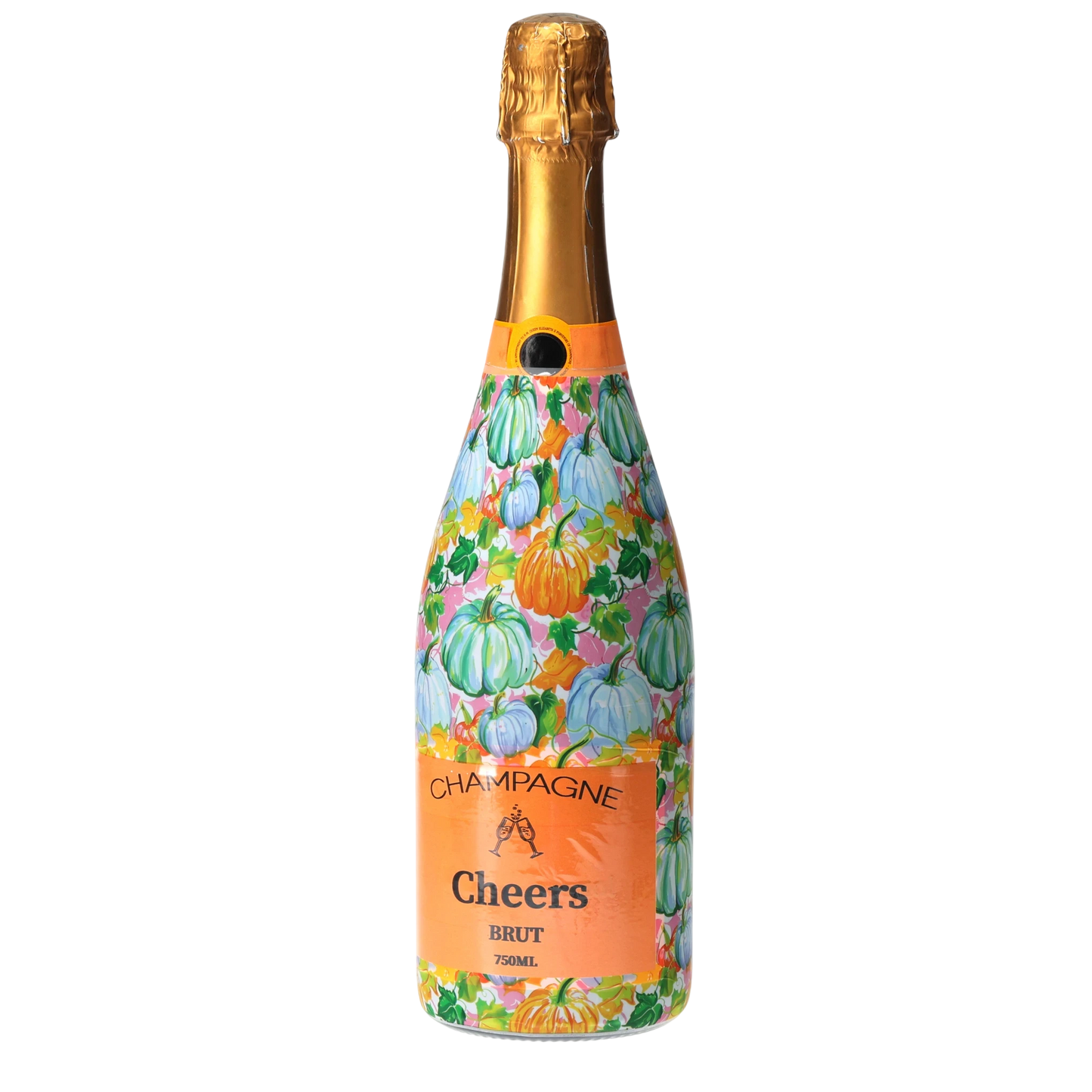 Orange & Blue Pumpkins Champagne Bottle Wrap
