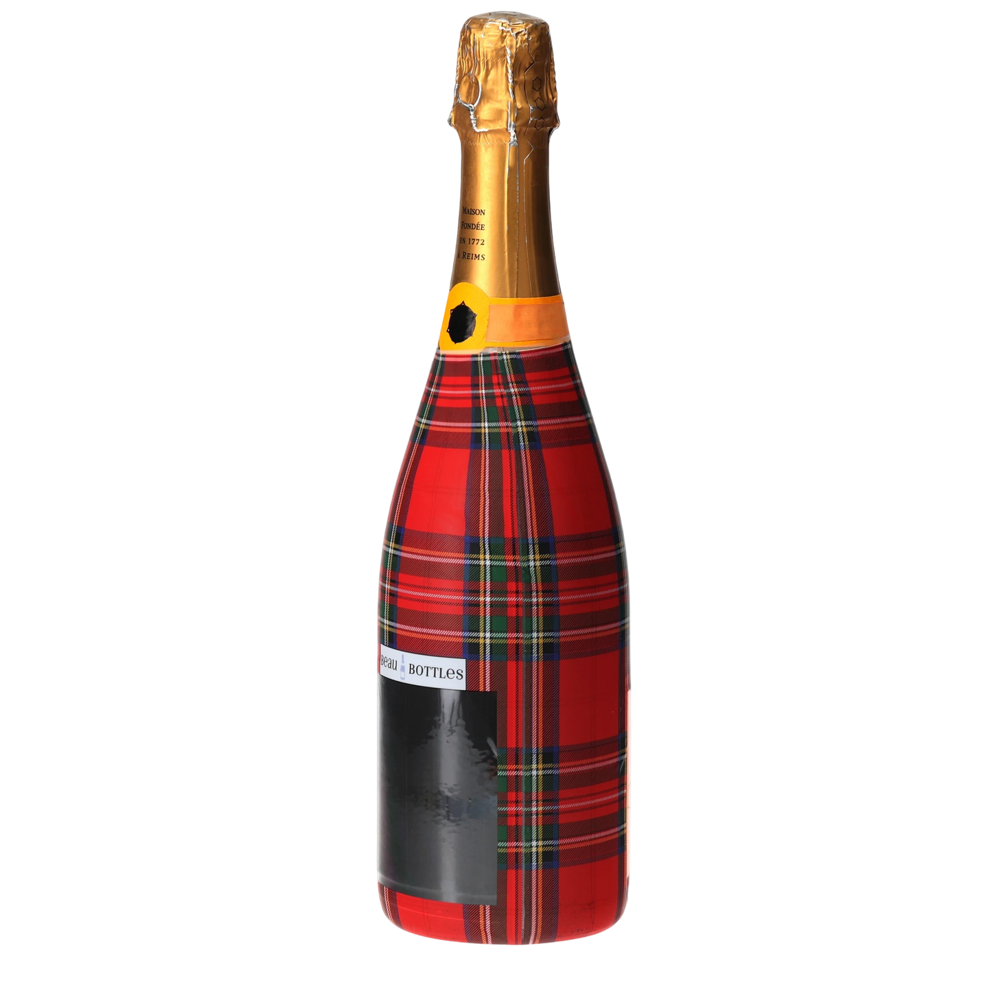 Red & Green Christmas Tartan Champagne Bottle Wrap