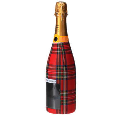 Red & Green Christmas Tartan Champagne Bottle Wrap