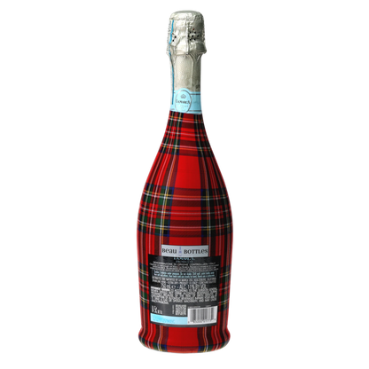 Red & Green Christmas Tartan Prosecco Bottle Wrap