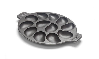 Outset Cast Iron Oyster Grill Pan, 12 Cavities