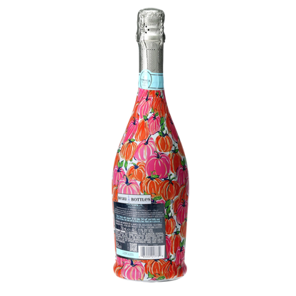 Pink & Orange Pumpkins Prosecco Bottle Wrap