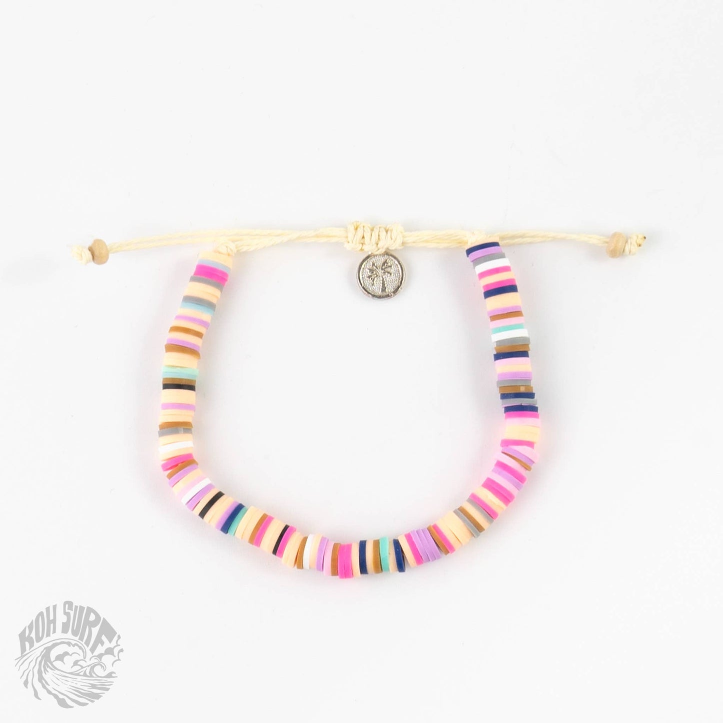 Leke Clay Beaded Anklet, Surf Jewelry by Koh Surf