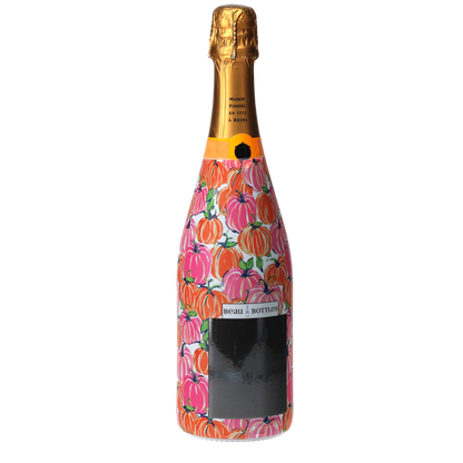 Pink & Orange Pumpkins Champagne Bottle Wrap