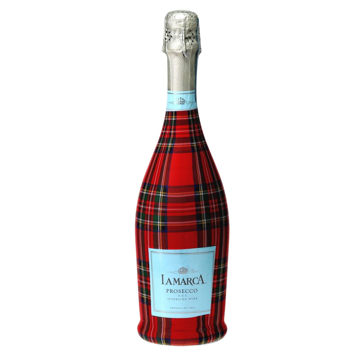 Red & Green Christmas Tartan Prosecco Bottle Wrap