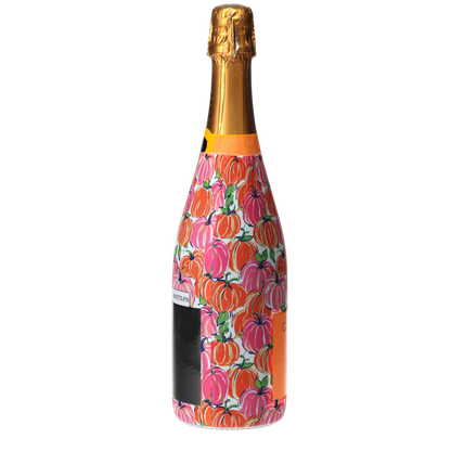 Pink & Orange Pumpkins Champagne Bottle Wrap