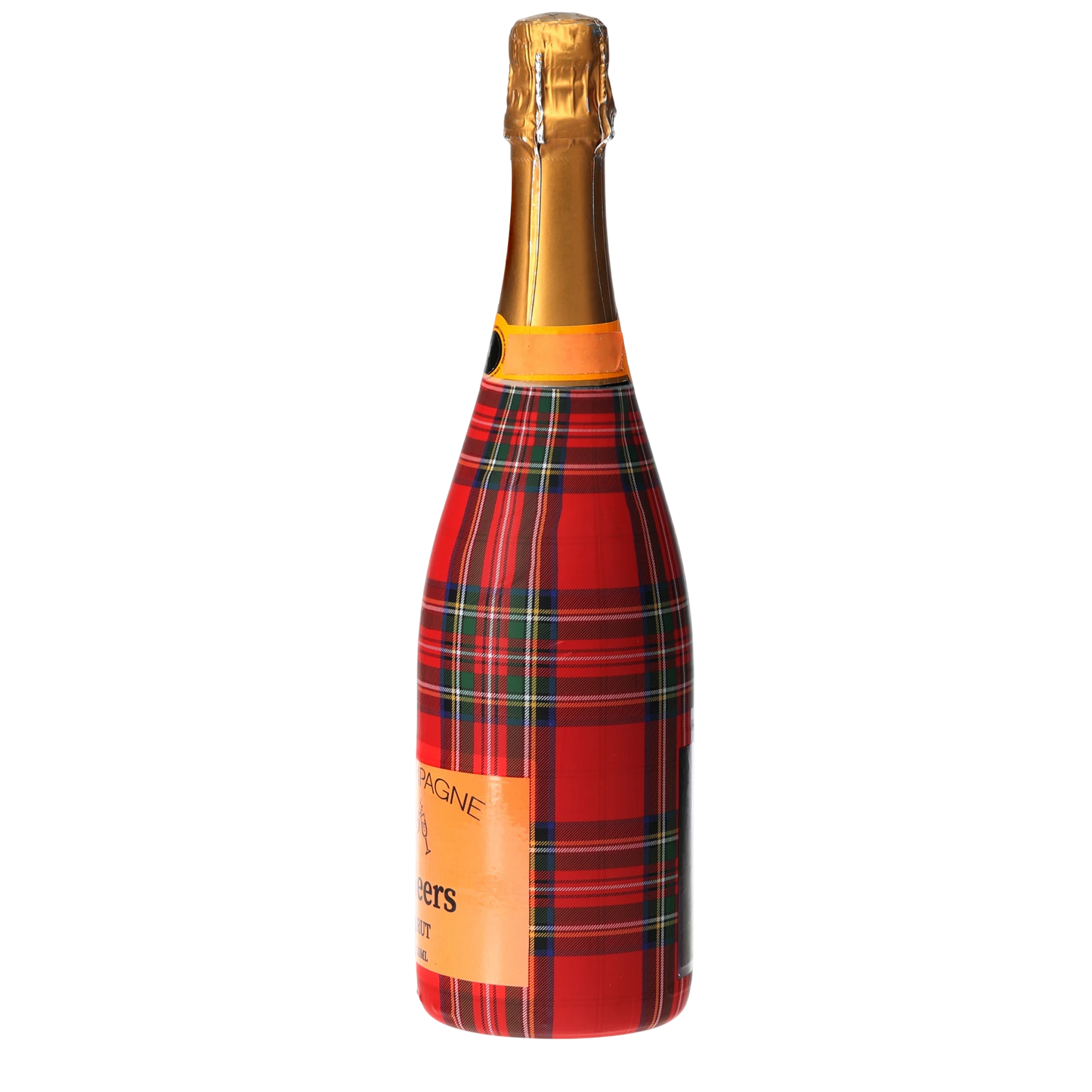 Red & Green Christmas Tartan Champagne Bottle Wrap
