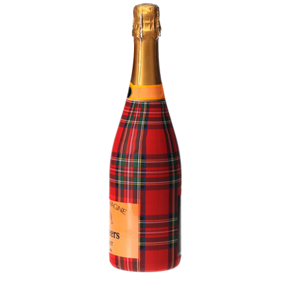 Red & Green Christmas Tartan Champagne Bottle Wrap