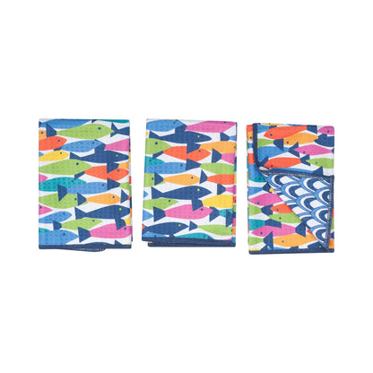 Mighty Mini Towel (Set of 3) Reversible - KN Fish
