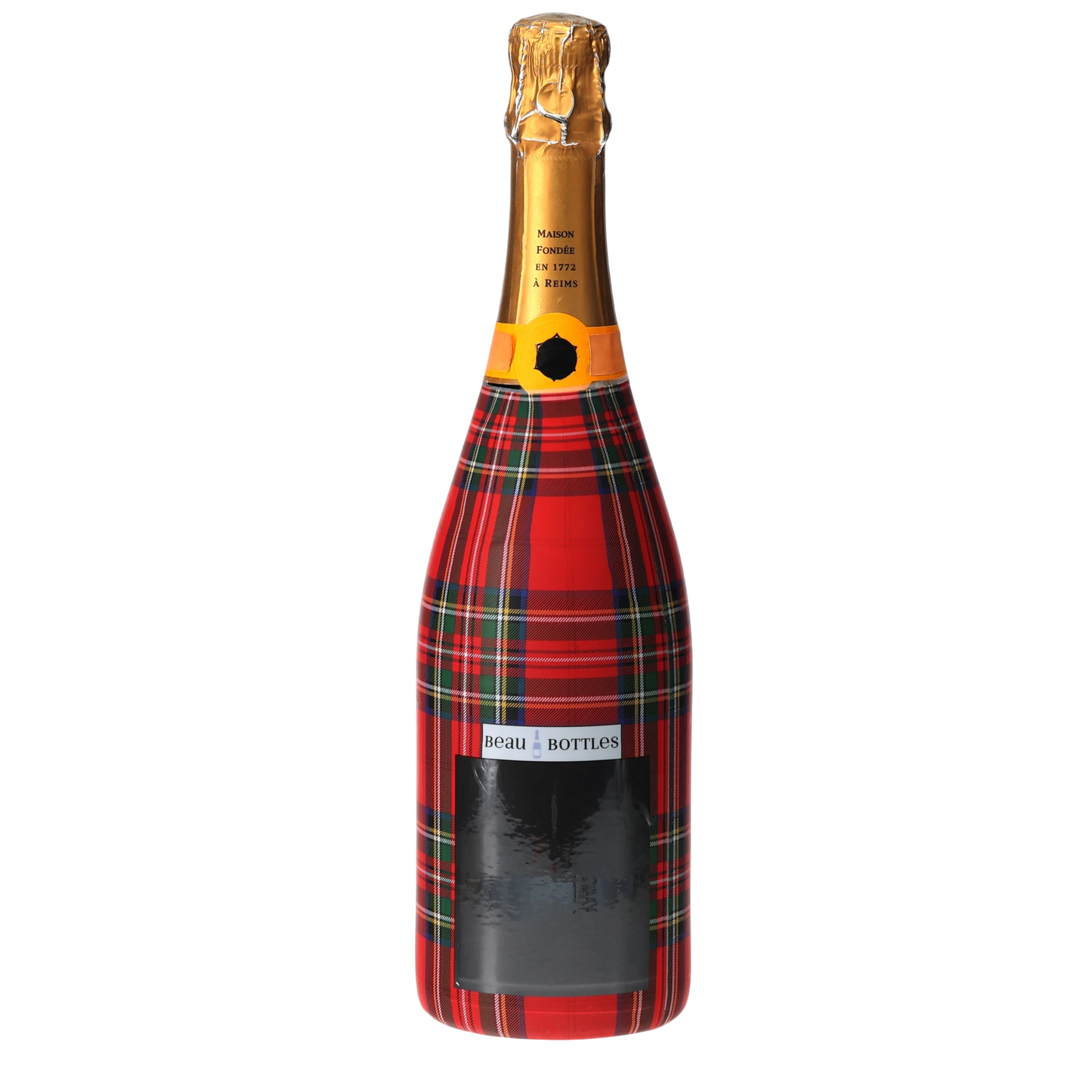 Red & Green Christmas Tartan Champagne Bottle Wrap