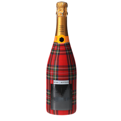 Red & Green Christmas Tartan Champagne Bottle Wrap