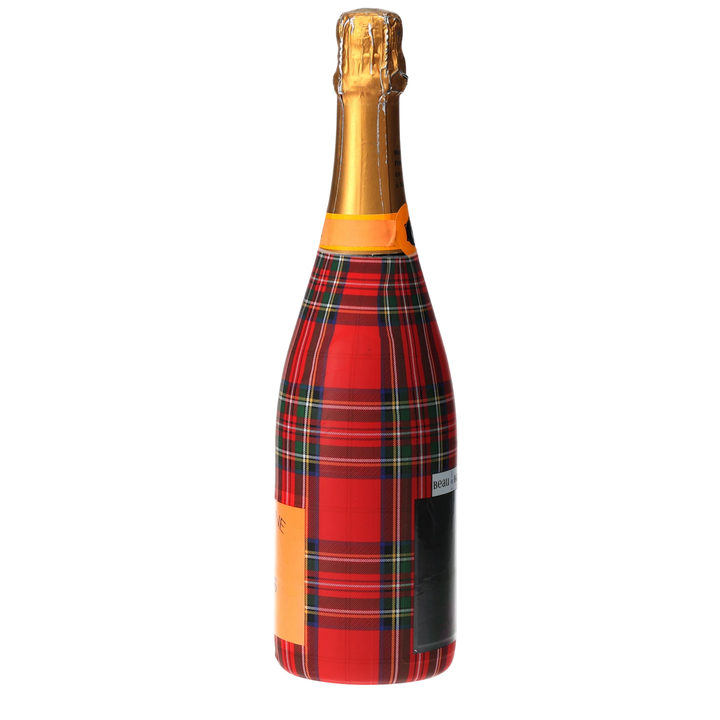 Red & Green Christmas Tartan Champagne Bottle Wrap