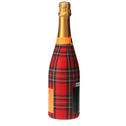 Red & Green Christmas Tartan Champagne Bottle Wrap