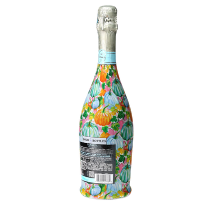 Orange & Blue Pumpkins Prosecco Bottle Wrap