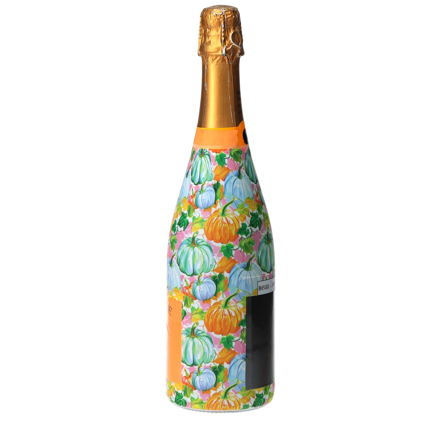 Orange & Blue Pumpkins Champagne Bottle Wrap