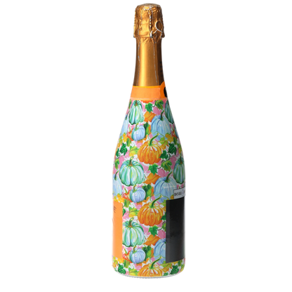 Orange & Blue Pumpkins Champagne Bottle Wrap