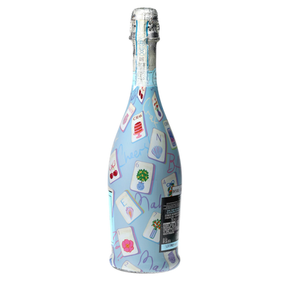 Pastel Blue Mahjong Prosecco Bottle Wrap