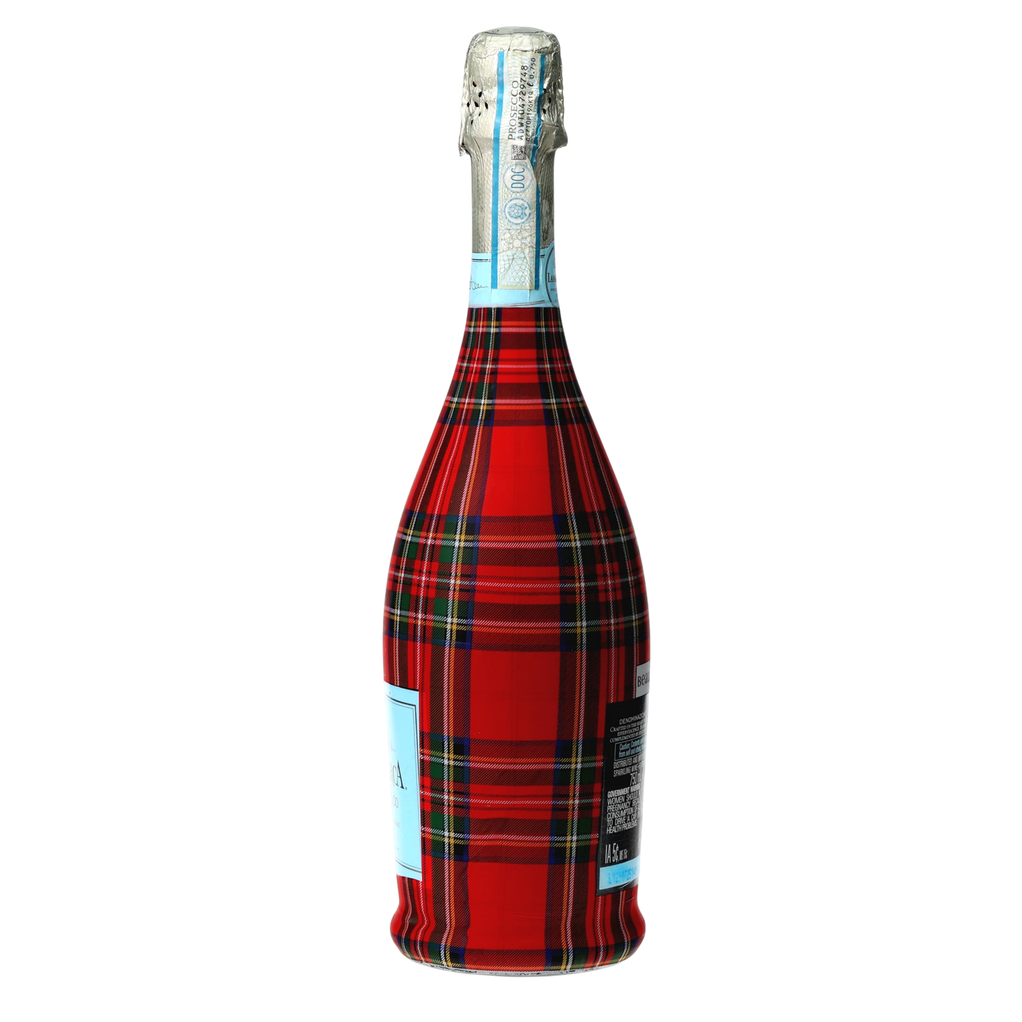 Red & Green Christmas Tartan Prosecco Bottle Wrap