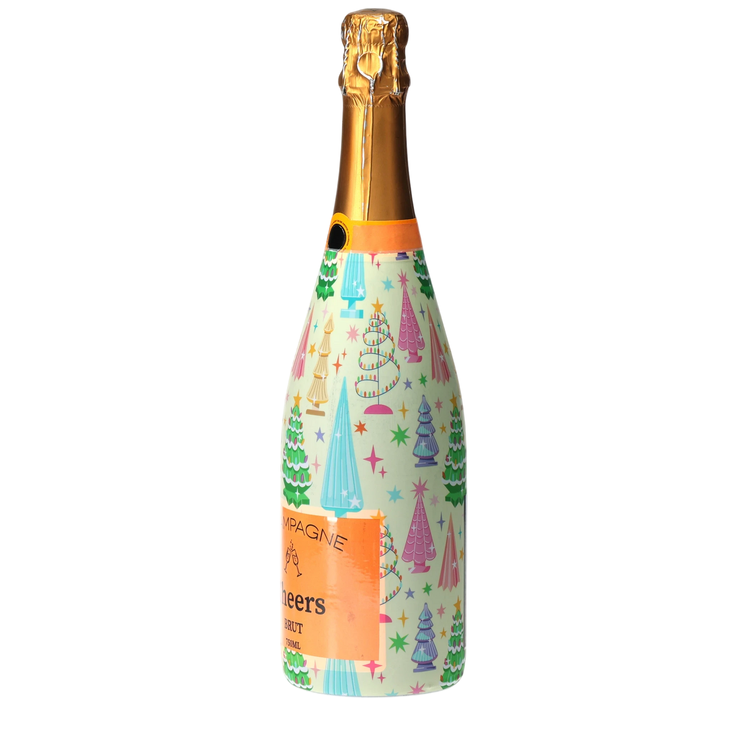 Timeless Christmas Trees Champagne Bottle Wrap