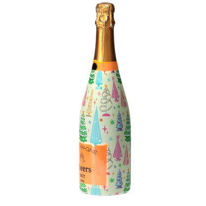 Timeless Christmas Trees Champagne Bottle Wrap