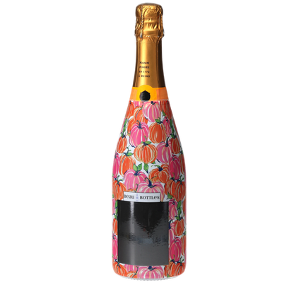 Pink & Orange Pumpkins Champagne Bottle Wrap