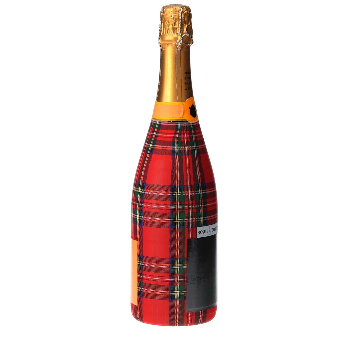 Red & Green Christmas Tartan Champagne Bottle Wrap