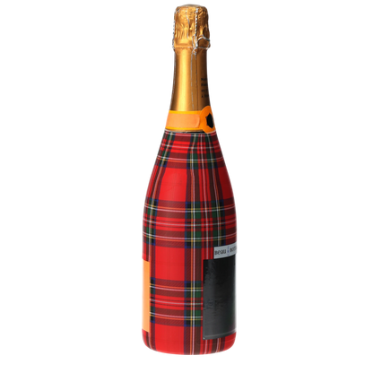 Red & Green Christmas Tartan Champagne Bottle Wrap