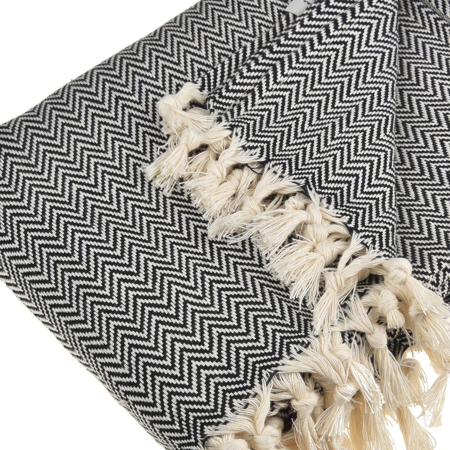 Zig Zag Turkish Cotton Throw Blanket 51"x70"