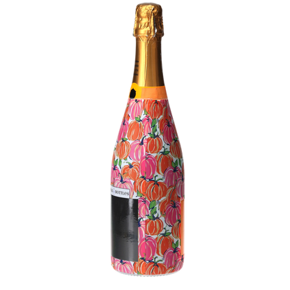 Pink & Orange Pumpkins Champagne Bottle Wrap