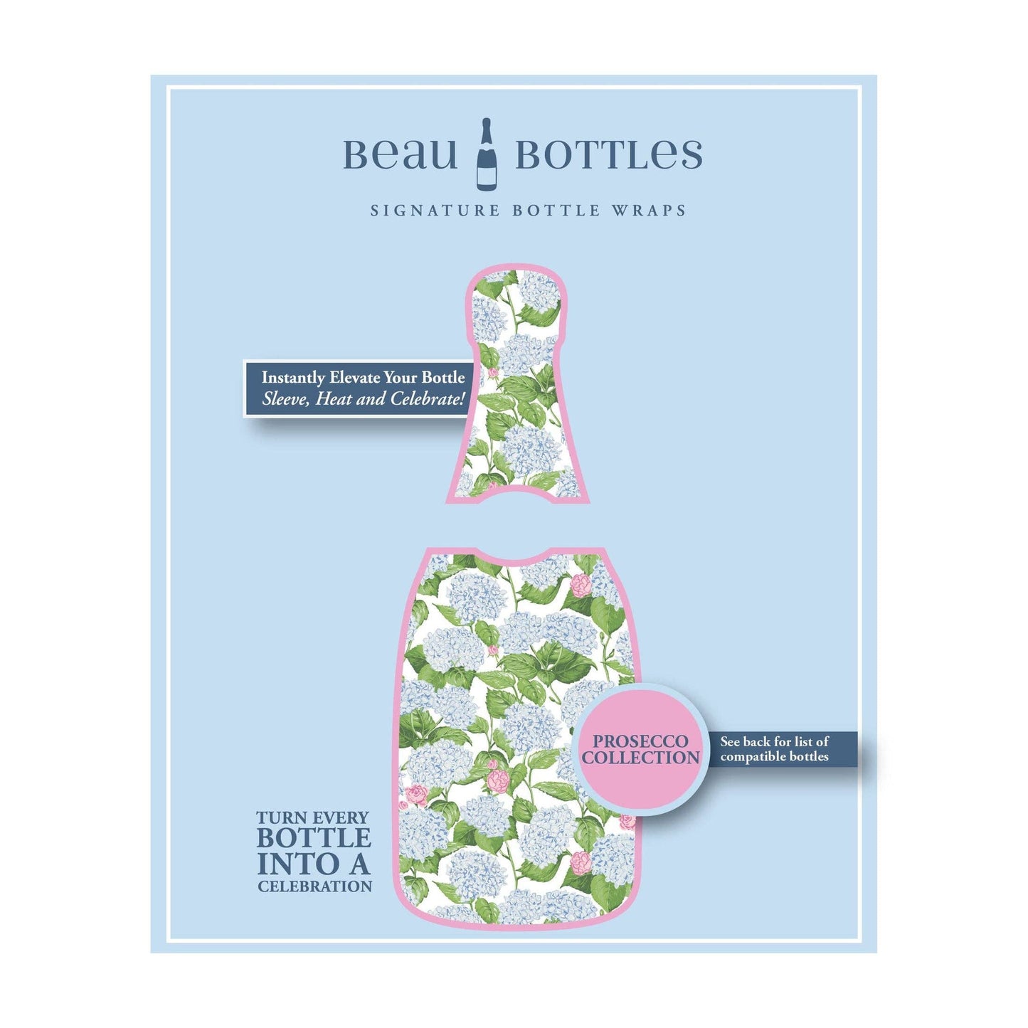 Sheridan French Collection - Classic Hydrangea Prosecco Bottle Wrap