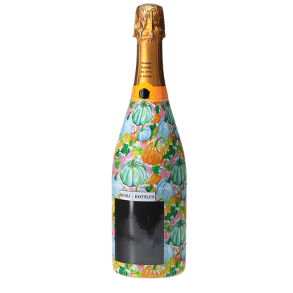 Orange & Blue Pumpkins Champagne Bottle Wrap