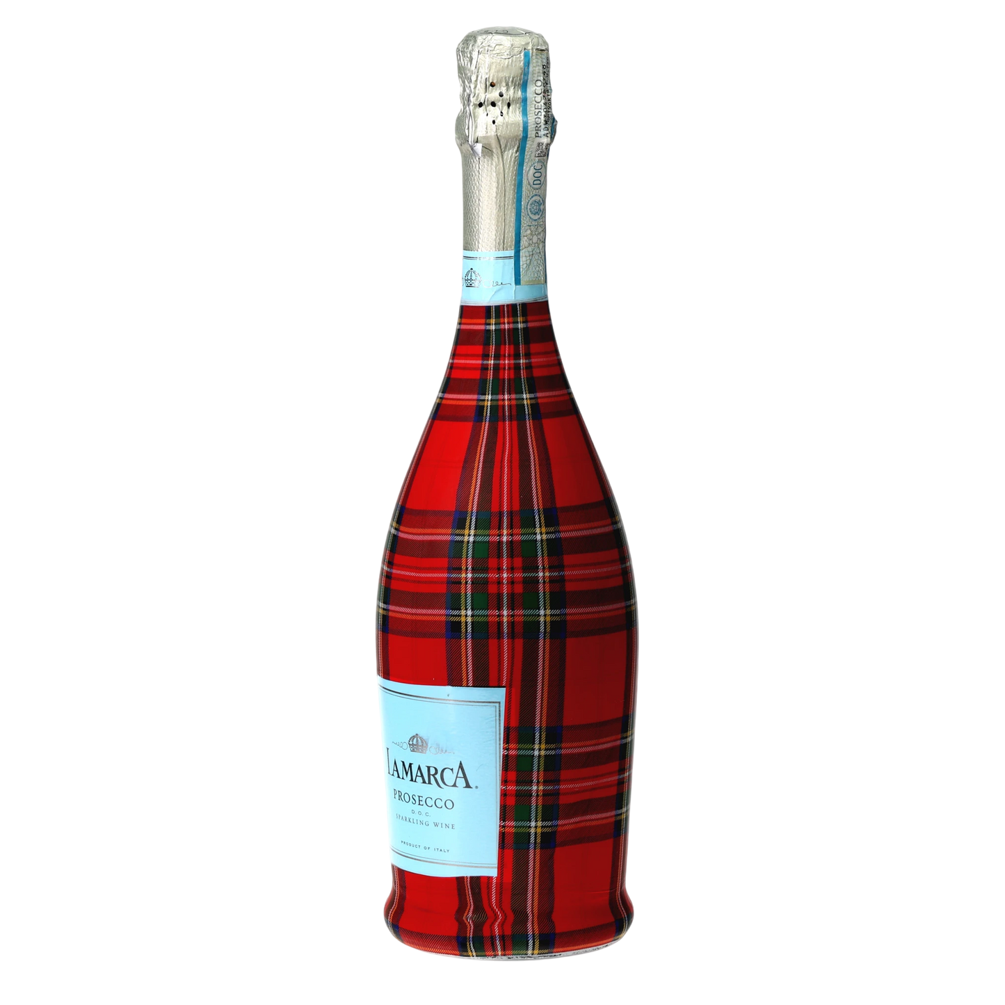 Red & Green Christmas Tartan Prosecco Bottle Wrap