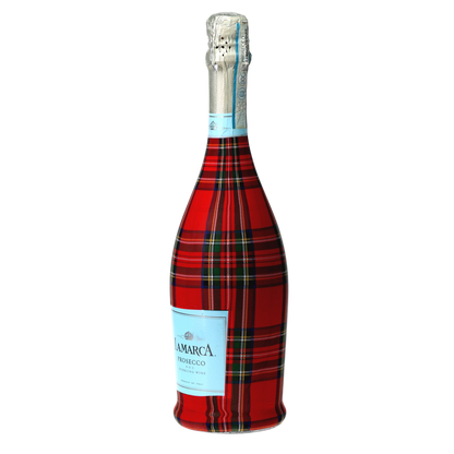 Red & Green Christmas Tartan Prosecco Bottle Wrap