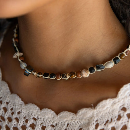Nixie Beaded Seed Choker Necklace, by Pineapple Island