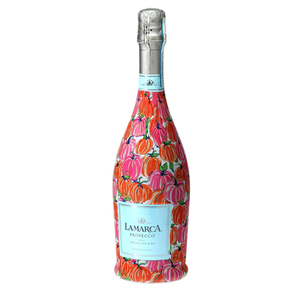 Pink & Orange Pumpkins Prosecco Bottle Wrap