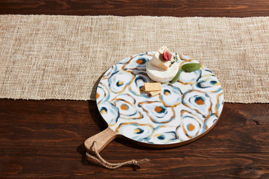 Oyster Enamel Wood Charcuterie Board