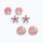 Scallop Starfish Sandollar Pink Earring Trio
