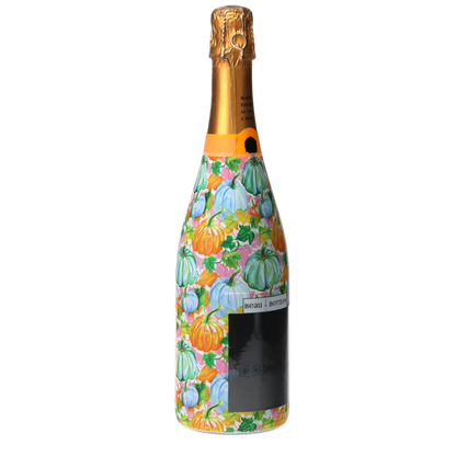 Orange & Blue Pumpkins Champagne Bottle Wrap