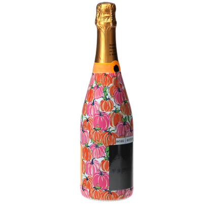 Pink & Orange Pumpkins Champagne Bottle Wrap