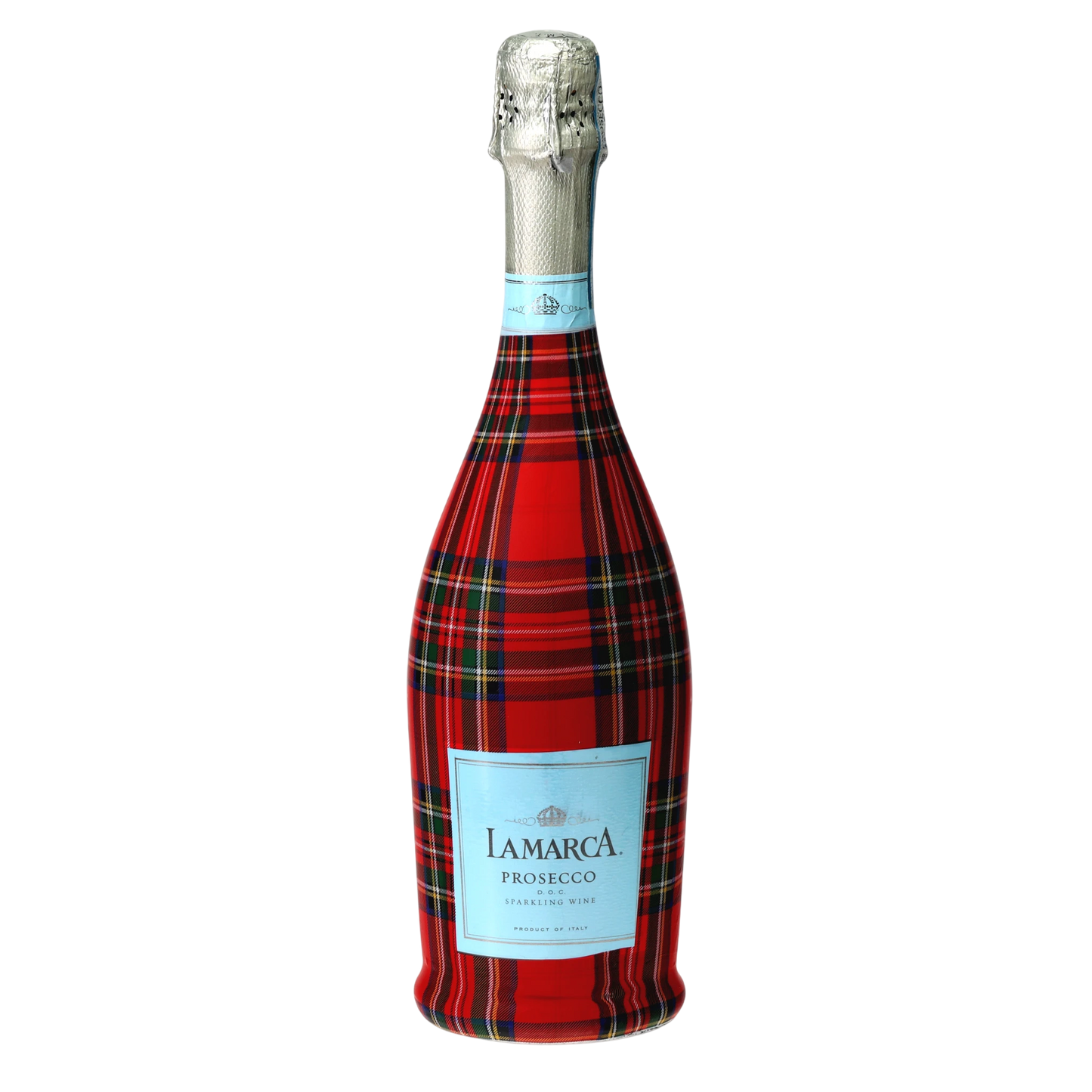Red & Green Christmas Tartan Prosecco Bottle Wrap