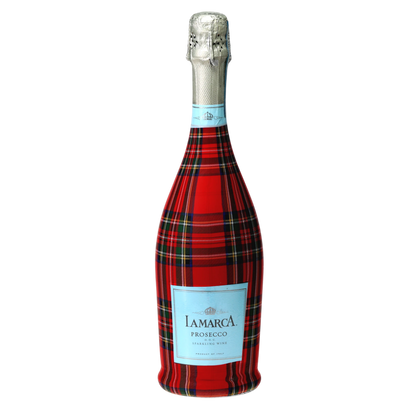 Red & Green Christmas Tartan Prosecco Bottle Wrap