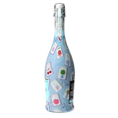 Pastel Blue Mahjong Prosecco Bottle Wrap