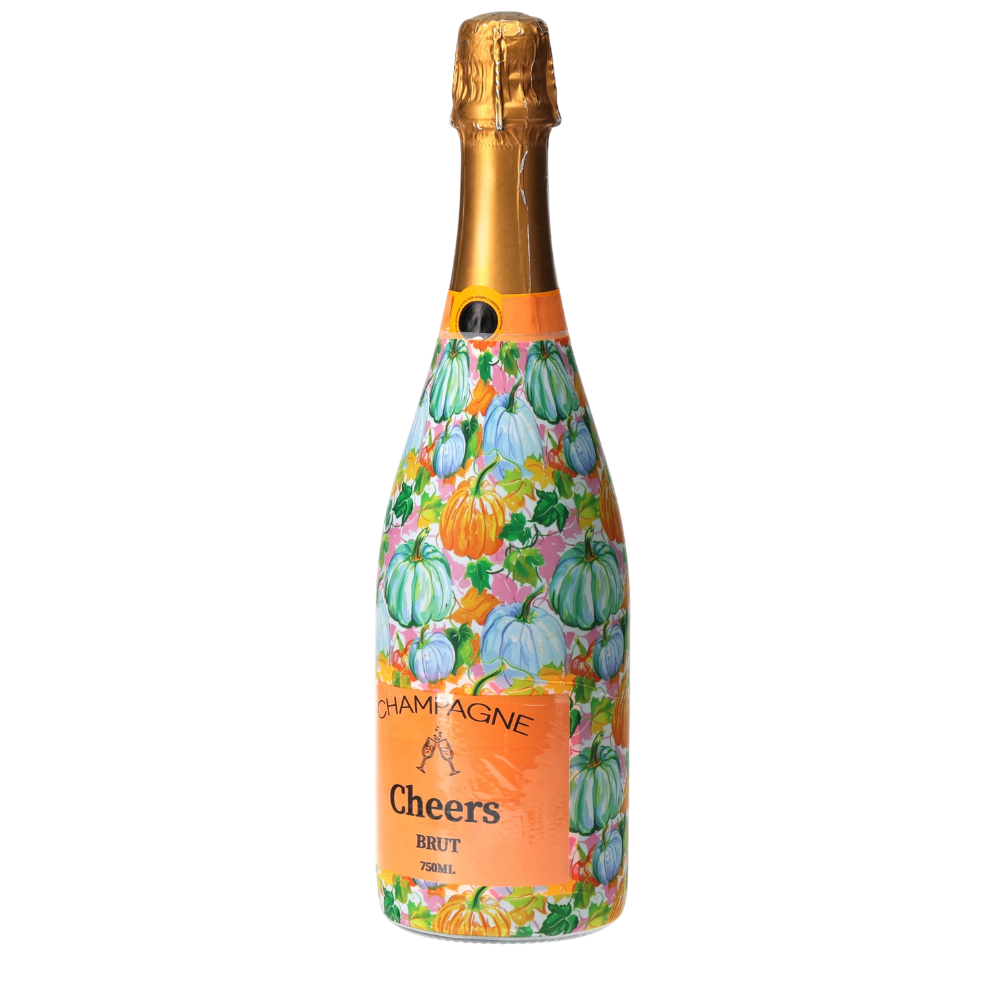 Orange & Blue Pumpkins Champagne Bottle Wrap